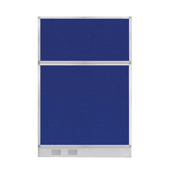 Versare Hush Panel Configurable Cubicle Partition 4' x 6' Royal Blue Fabric w/ Cable Channel 1855605 - main